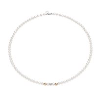 Necklace Comete Woman Fantasia di perle Oro liscio in Gold FWQ328